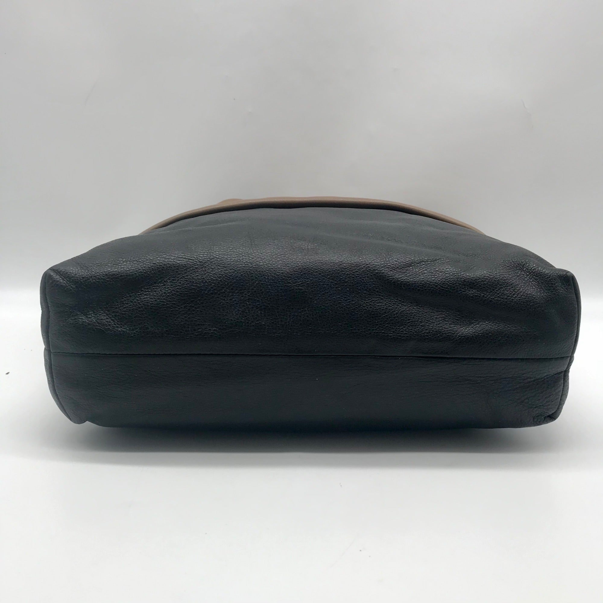 Brighton Brown &amp; Black Leather Color-block Shoulder Bag
