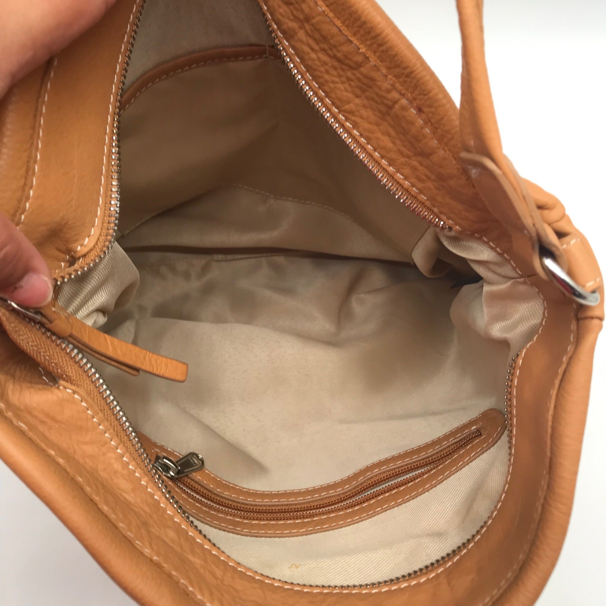 Unbranded Tan Leather Hobo Crossbody