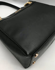 Michael Kors Black Saffiano Leather Lori Chain Tote Bag