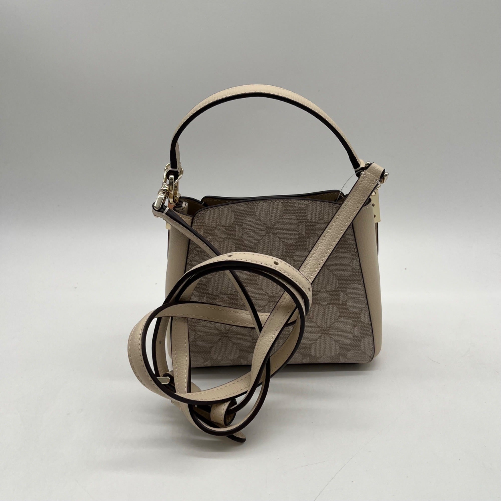 Kate Spade Dark Beige Spade Flower PVC Mini Top Handle Crossbody