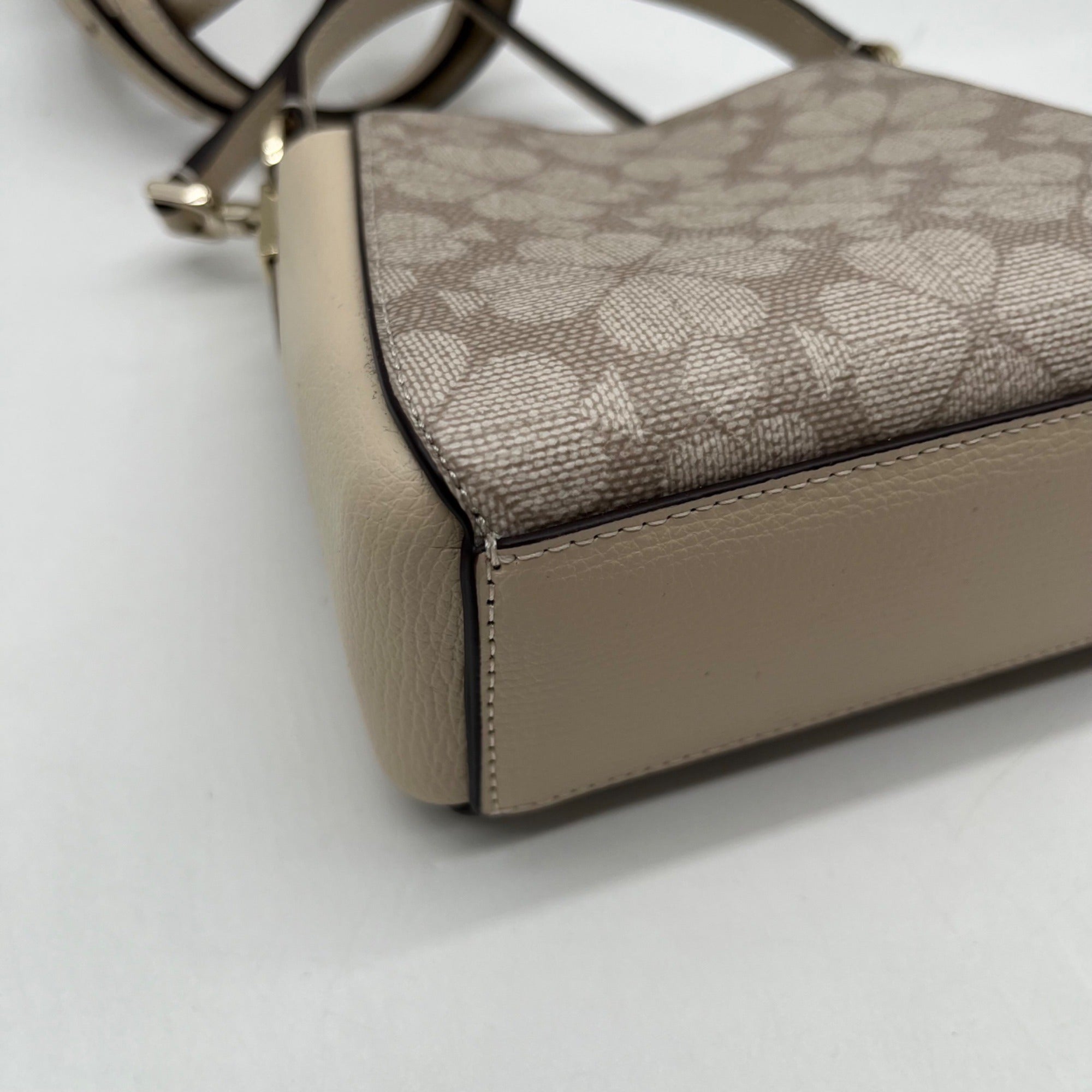 Kate Spade Dark Beige Spade Flower PVC Mini Top Handle Crossbody