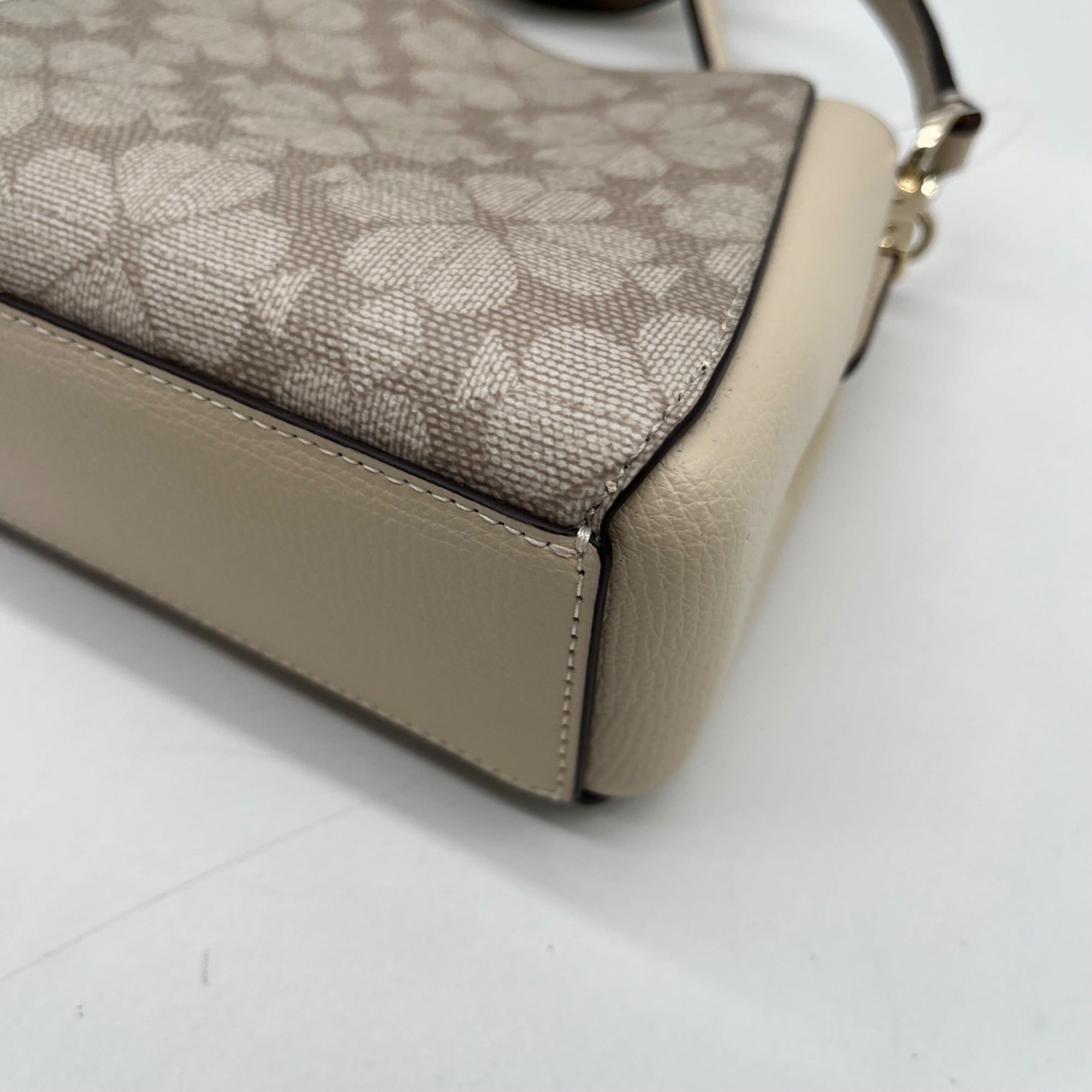 Kate Spade Dark Beige Spade Flower PVC Mini Top Handle Crossbody