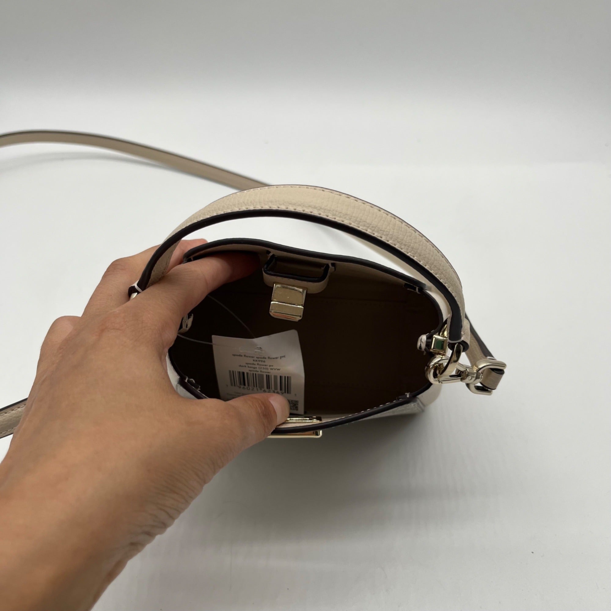 Kate Spade Dark Beige Spade Flower PVC Mini Top Handle Crossbody