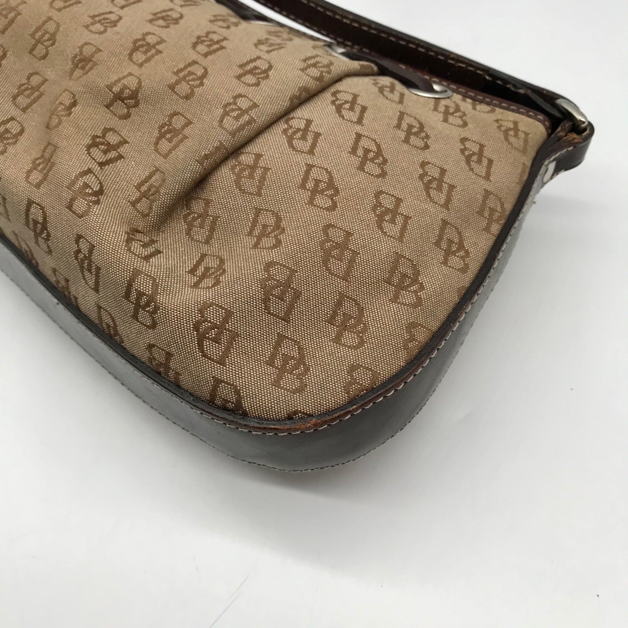 Dooney &amp; Bourke Brown Monogram Canvas Baguette Bag