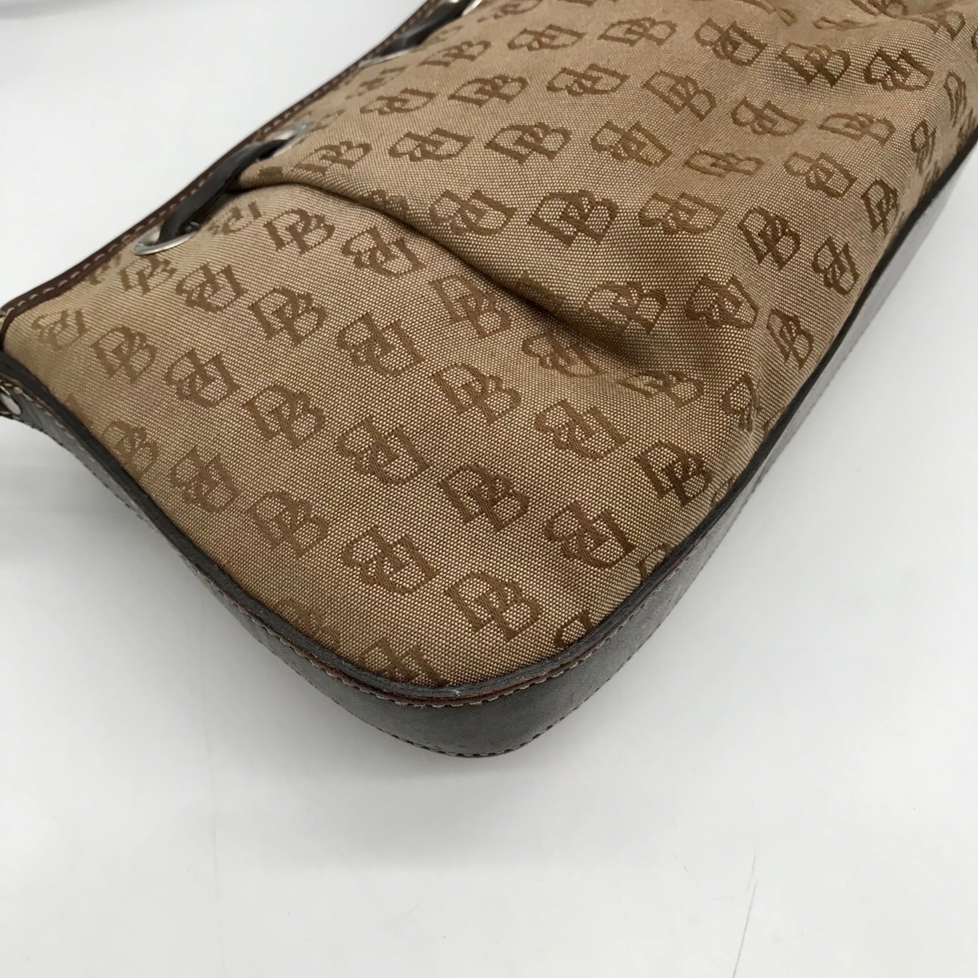 Dooney &amp; Bourke Brown Monogram Canvas Baguette Bag