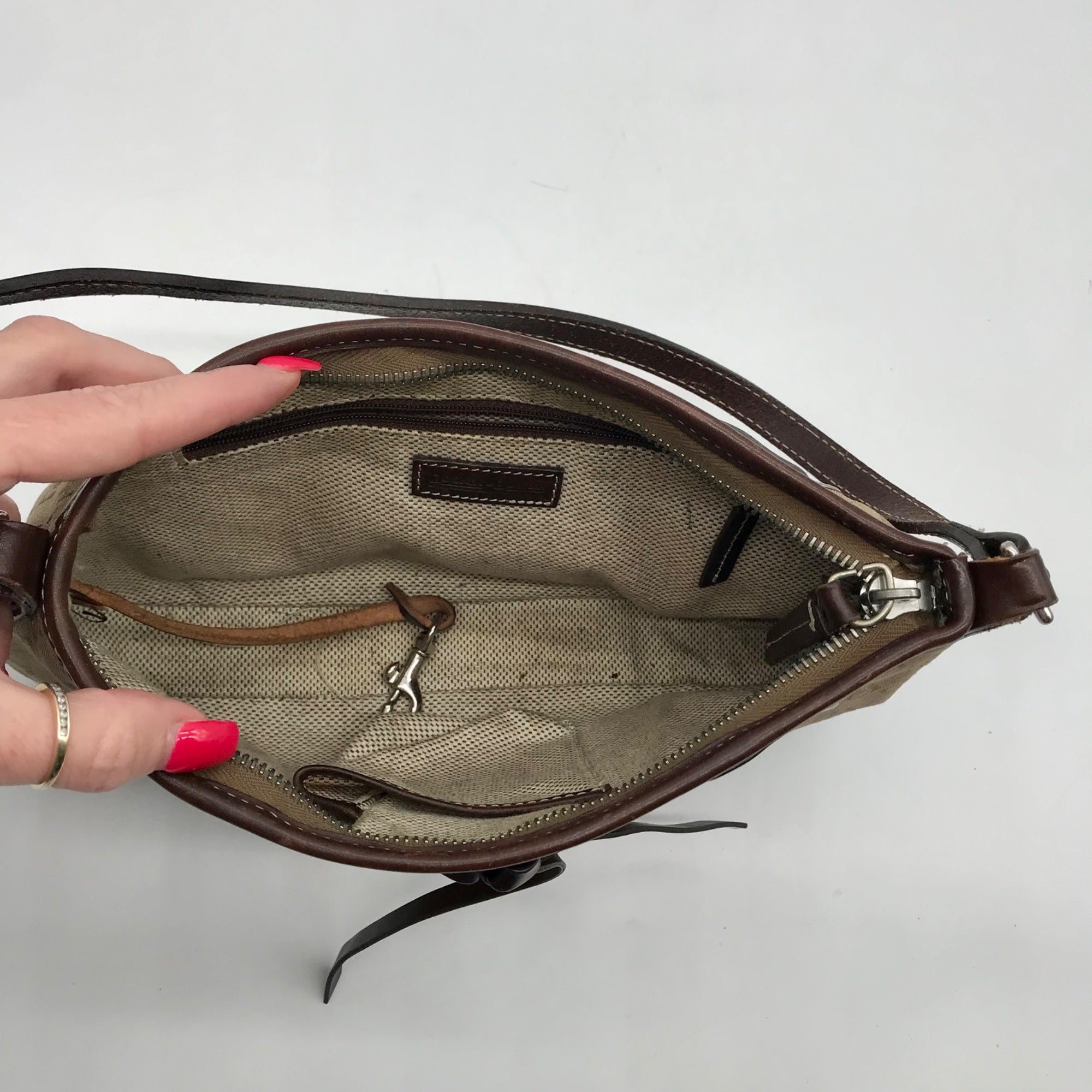 Dooney &amp; Bourke Brown Monogram Canvas Baguette Bag