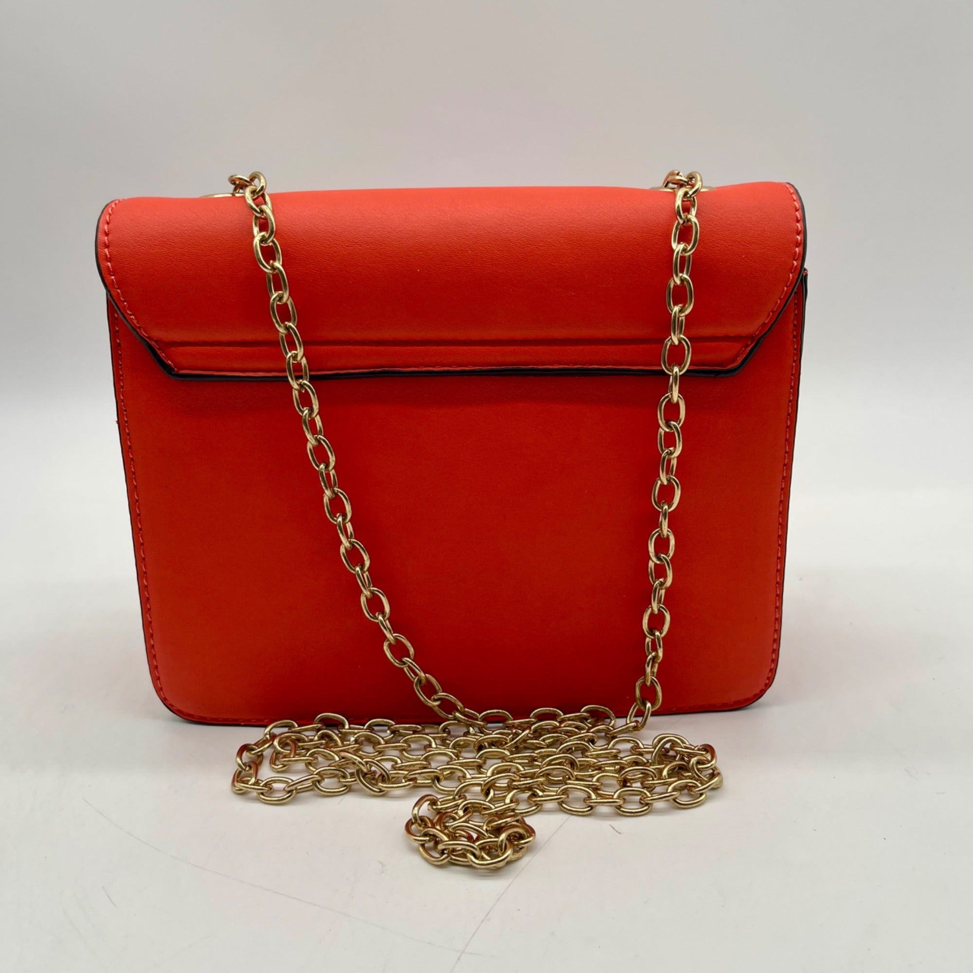 Unbranded Burnt Orange Faux Leather Crossbody Bag