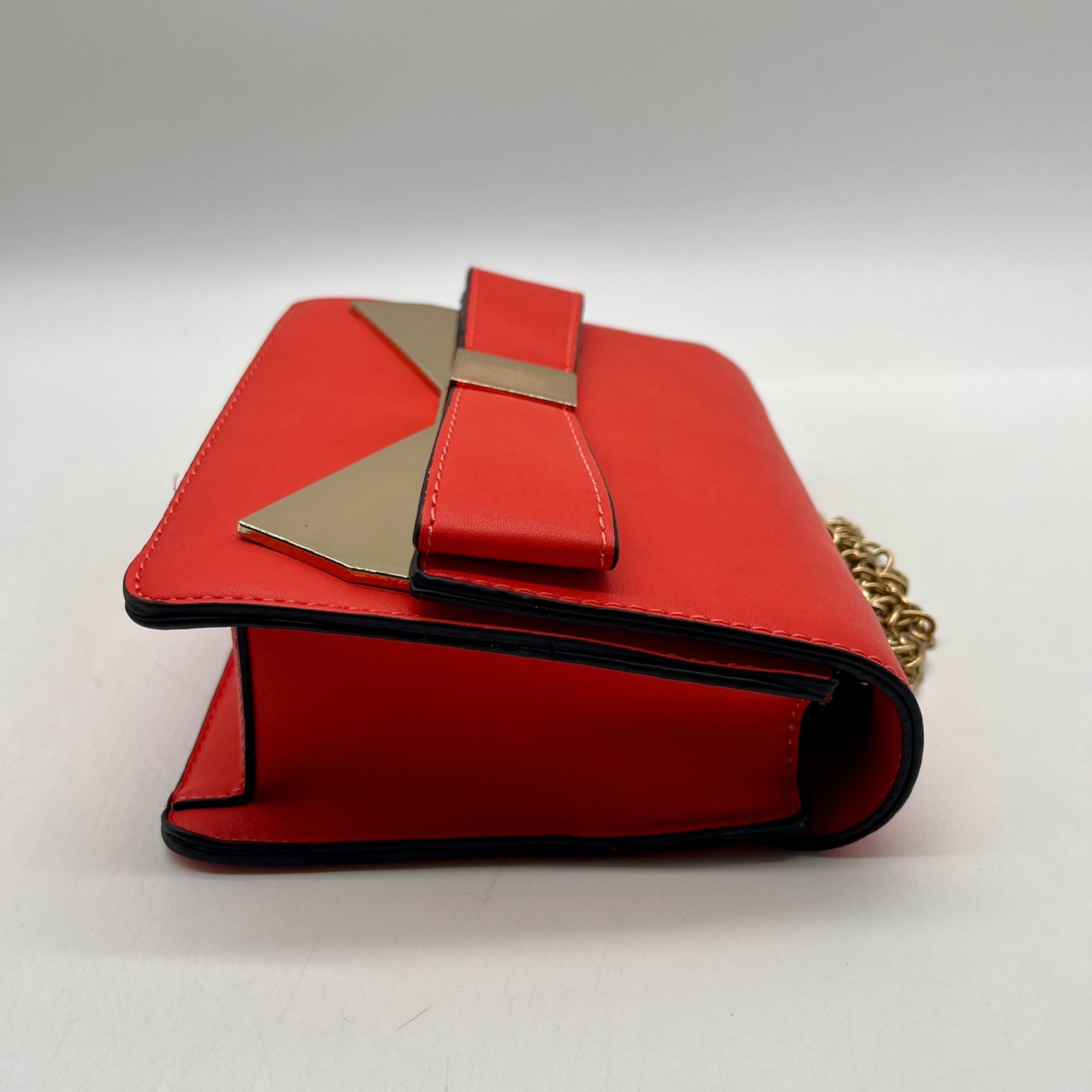 Unbranded Burnt Orange Faux Leather Crossbody Bag