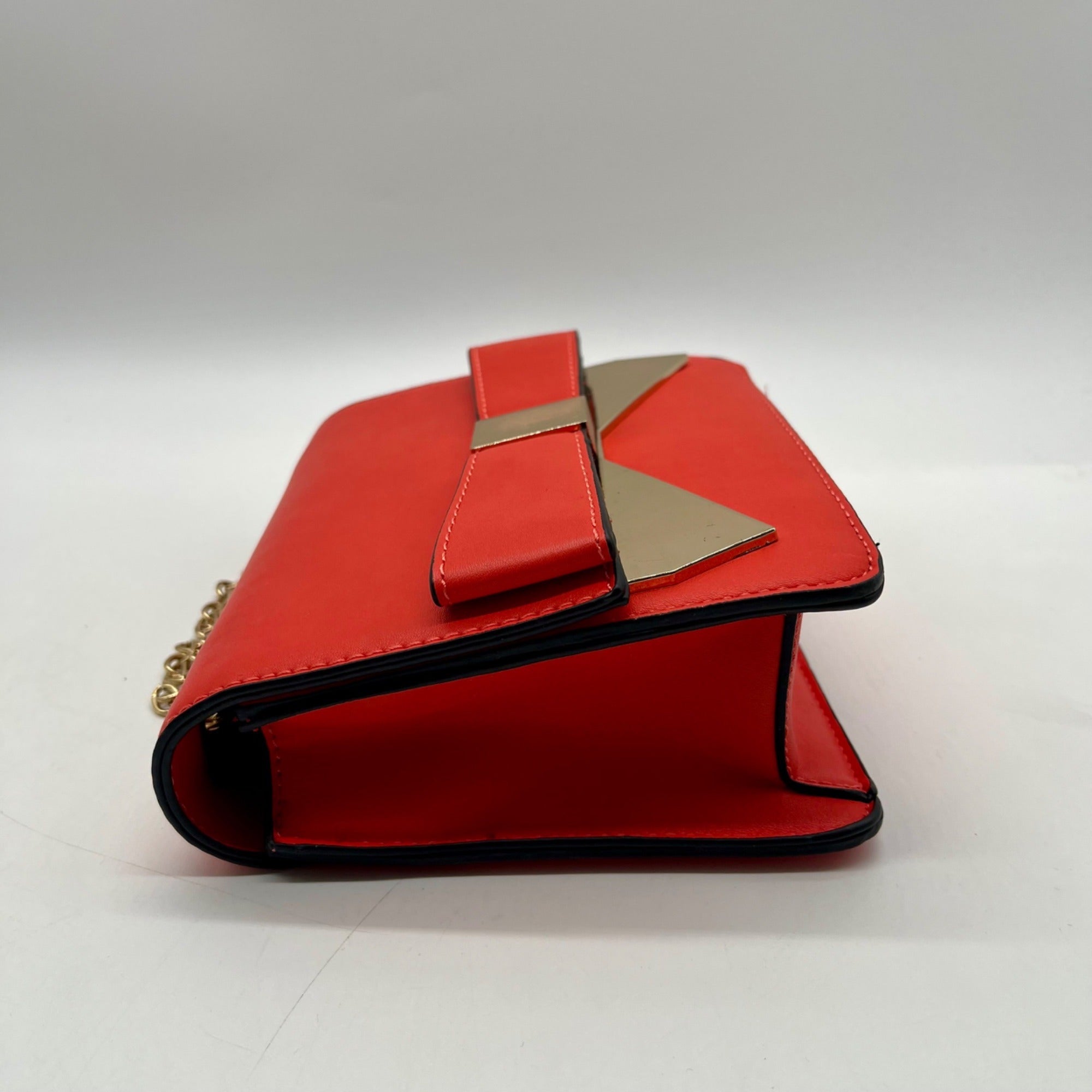 Unbranded Burnt Orange Faux Leather Crossbody Bag