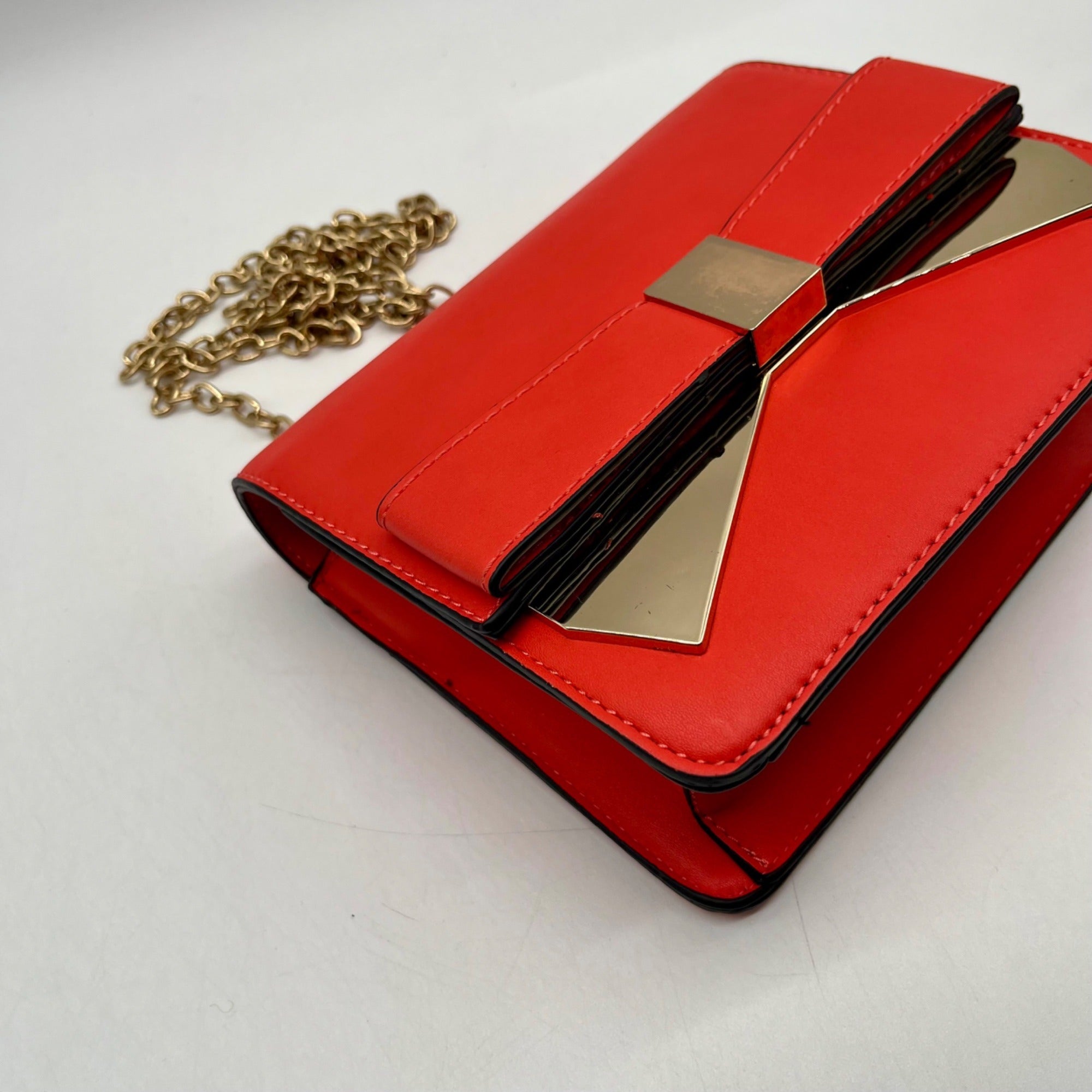 Unbranded Burnt Orange Faux Leather Crossbody Bag