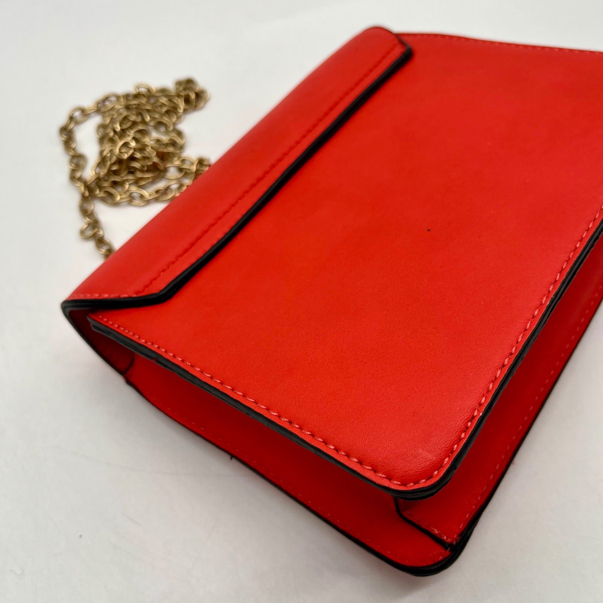 Unbranded Burnt Orange Faux Leather Crossbody Bag