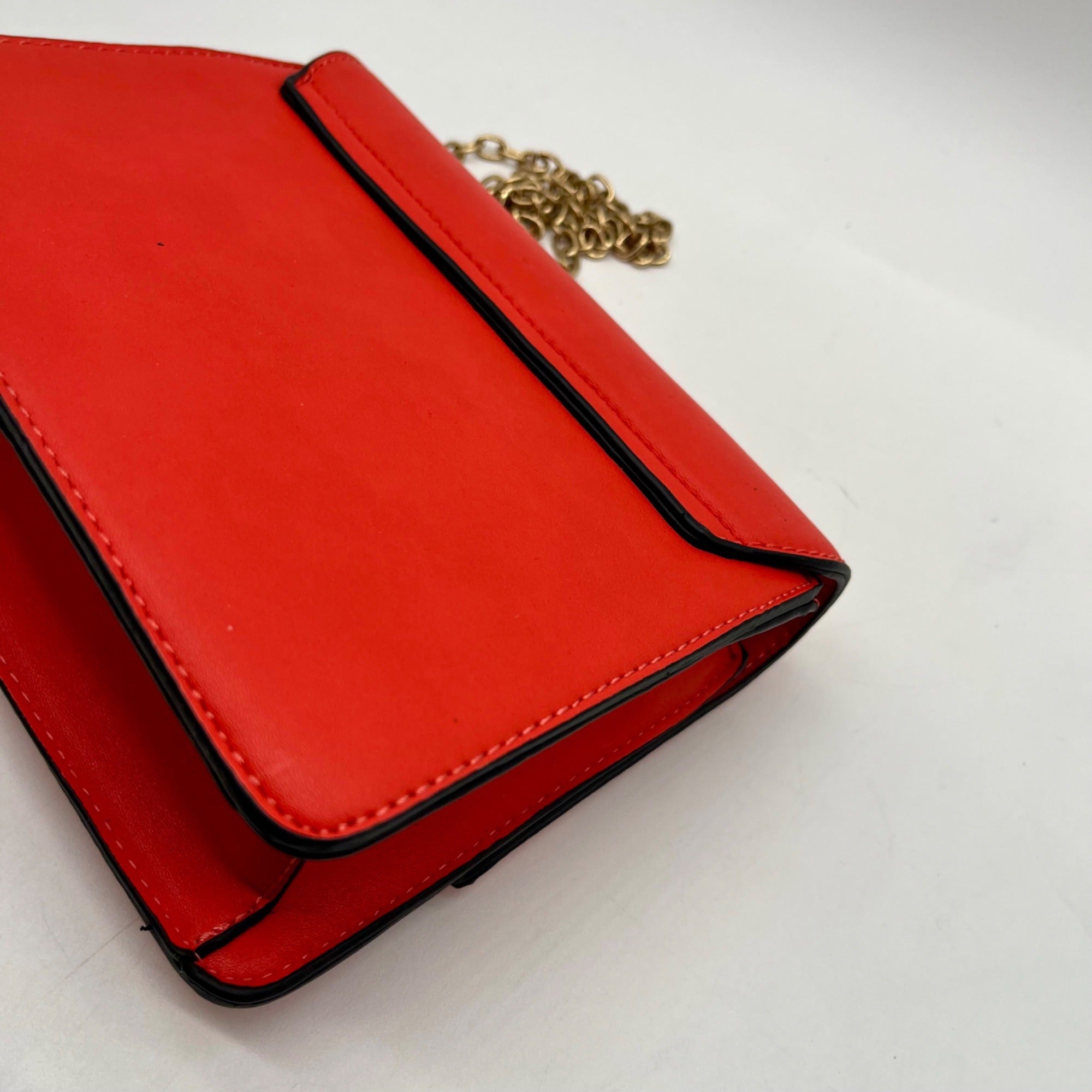 Unbranded Burnt Orange Faux Leather Crossbody Bag