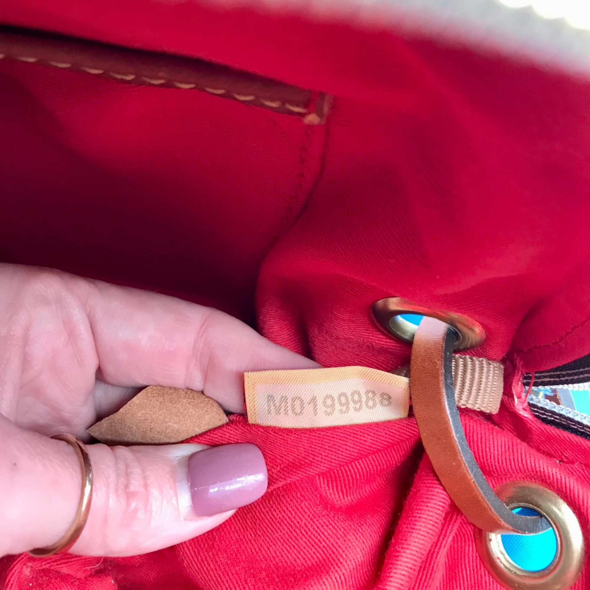 Dooney &amp; Bourke Blue And Brown Canvas Tote Bag