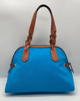Dooney & Bourke Blue And Brown Canvas Tote Bag