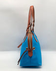 Dooney & Bourke Blue And Brown Canvas Tote Bag