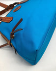 Dooney & Bourke Blue And Brown Canvas Tote Bag