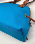 Dooney & Bourke Blue And Brown Canvas Tote Bag