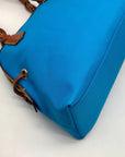 Dooney & Bourke Blue And Brown Canvas Tote Bag