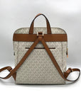 Michael Kors Vanilla Monogram Canvas Rhea Slim Backpack