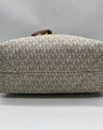 Michael Kors Vanilla Monogram Canvas Rhea Slim Backpack