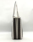 Michael Kors White & Brown Large Eliza East West Reversible Tote & Wallet