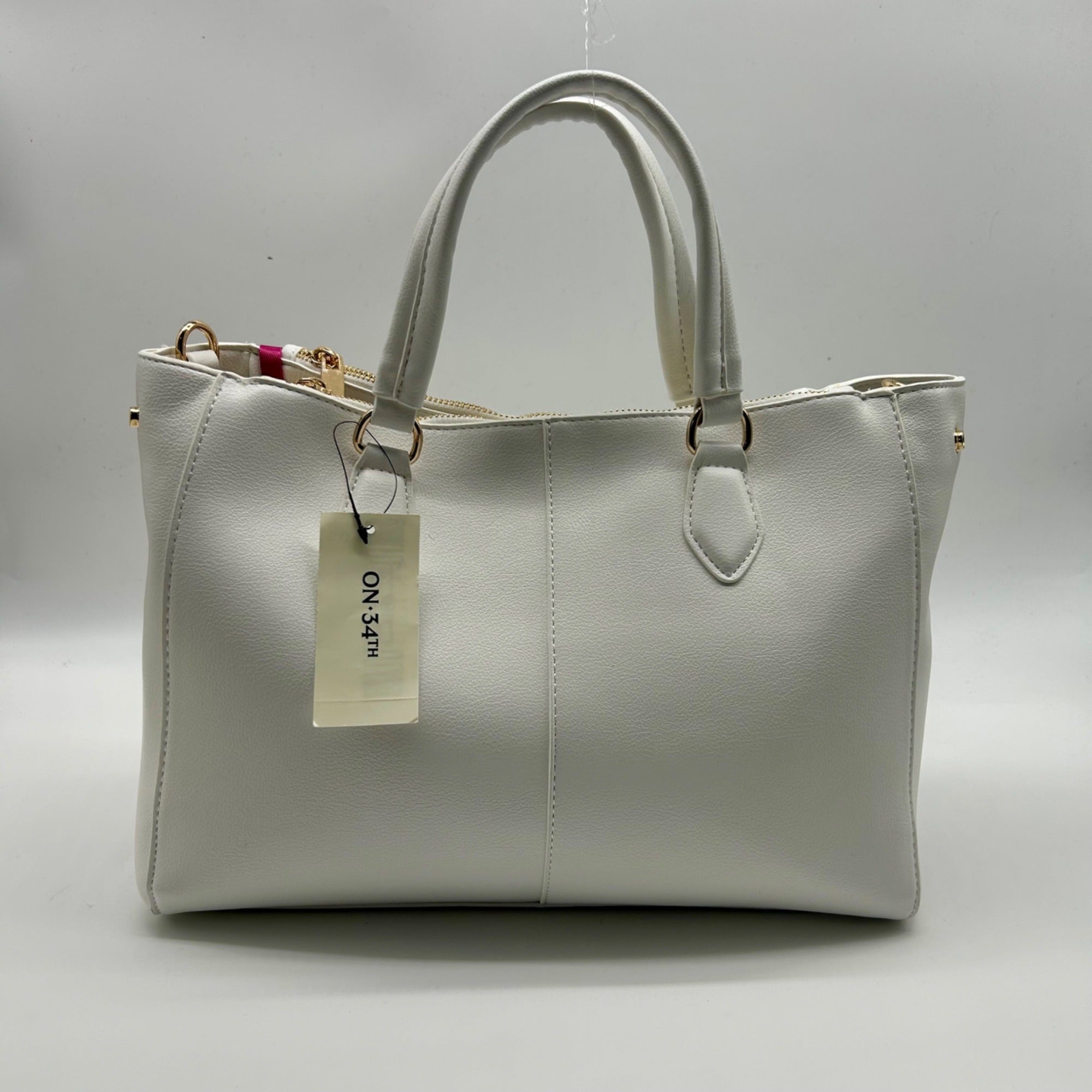 On 34th Bright White Faux Leather Robbinn Medium Satchel Bag