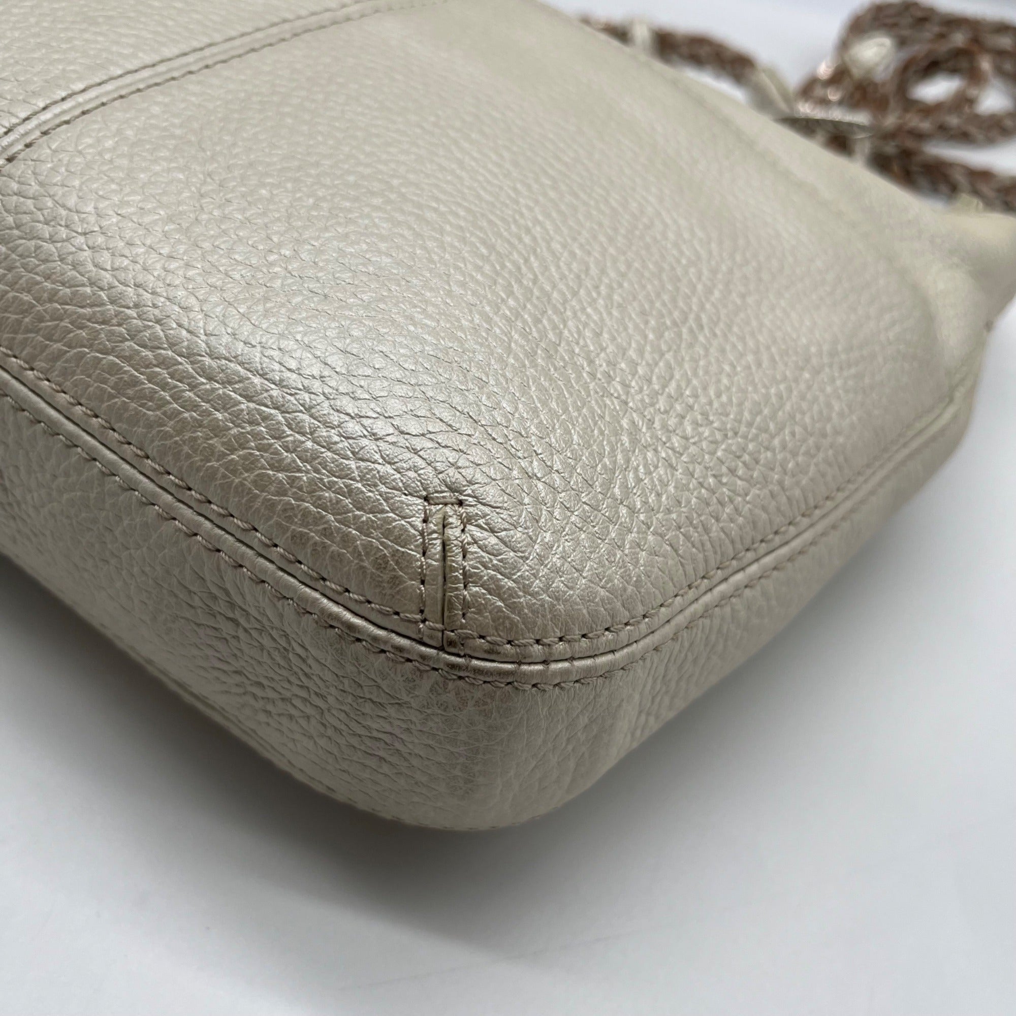 Brighton Pearl Putty Pebbled Leather Baby Barbados Crossbody