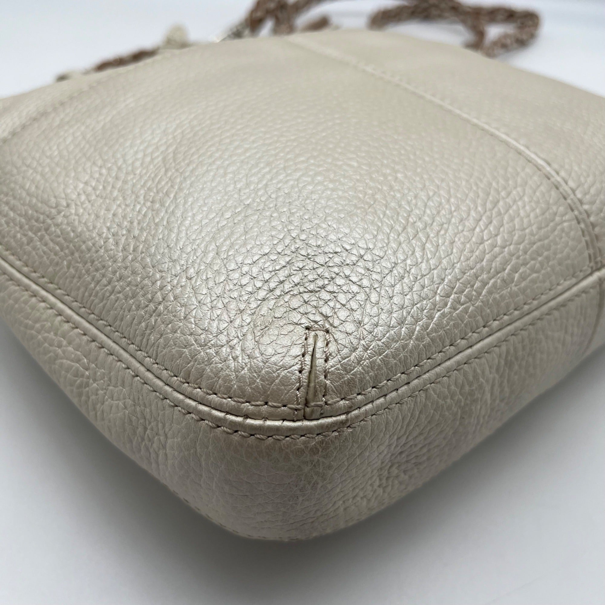 Brighton Pearl Putty Pebbled Leather Baby Barbados Crossbody