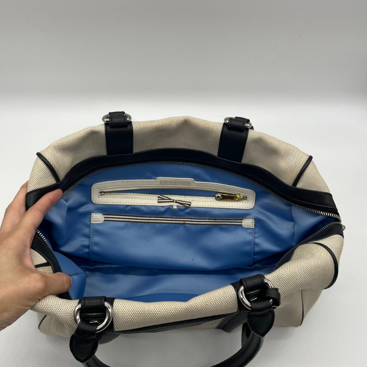 Herni Bendel Beige Weekender Satchel Bag