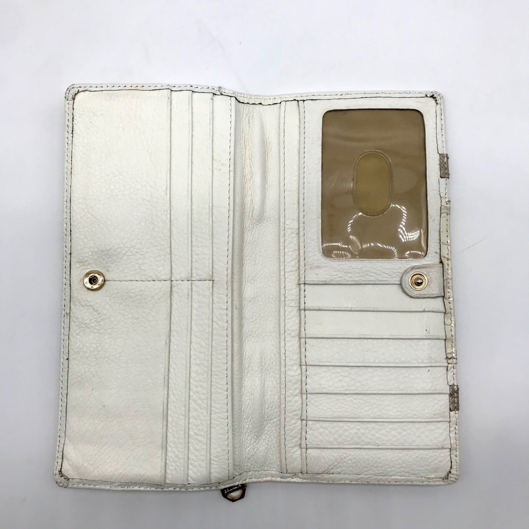 Brahmin White &amp; Macroon Lady Vinyard Croc-Embossed Leather Melbourne Wallet