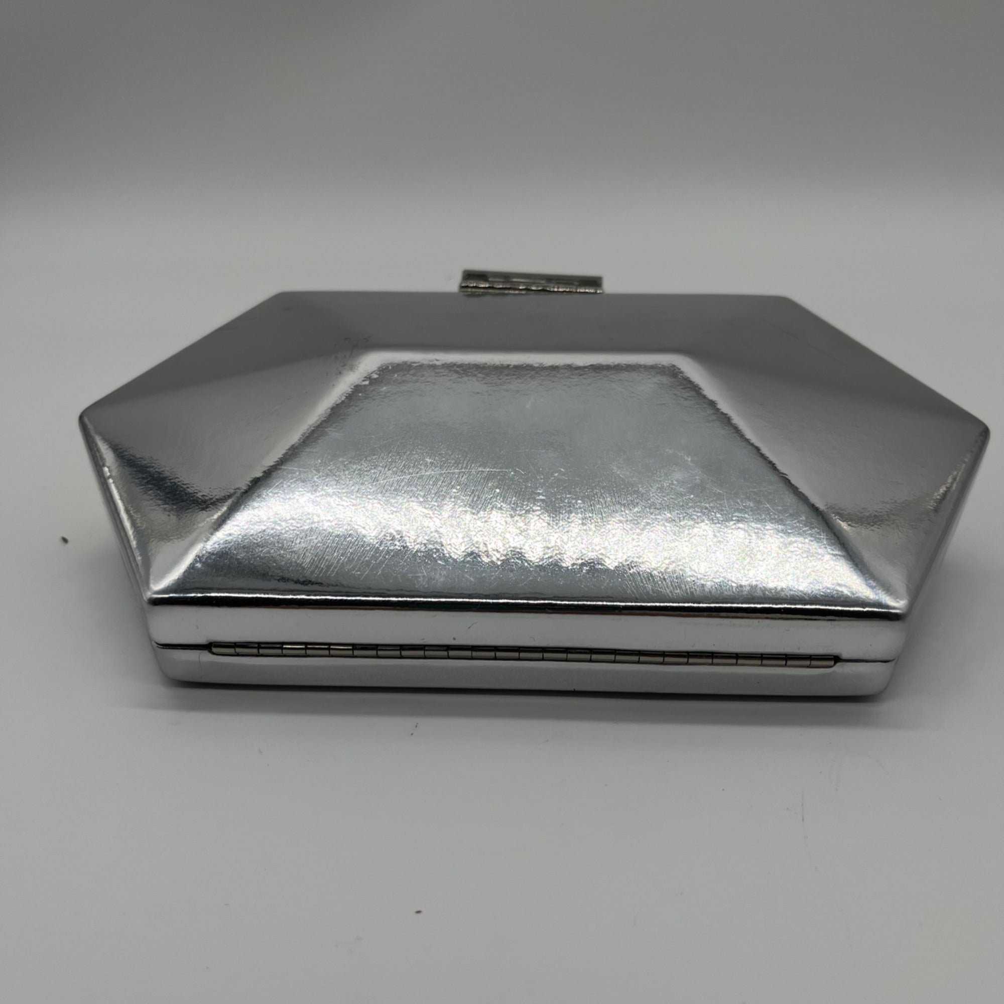 Nina Silver Faux Leather Metallic Crossbody/Clutch