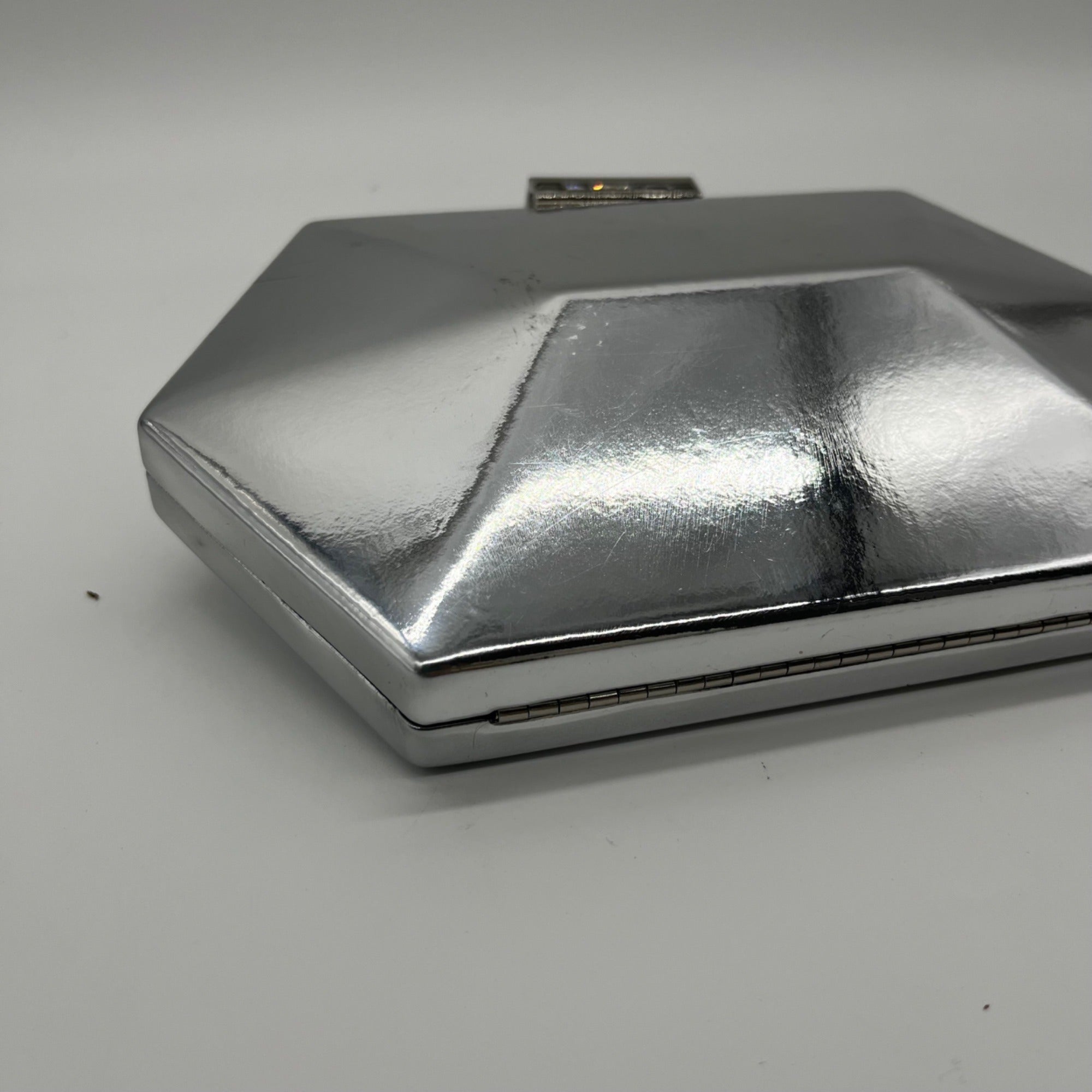 Nina Silver Faux Leather Metallic Crossbody/Clutch