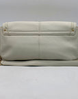 Vince Camuto Beige Pebbled Leather Fold Over Shoulder Bag