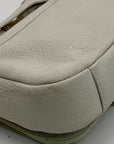 Vince Camuto Beige Pebbled Leather Fold Over Shoulder Bag