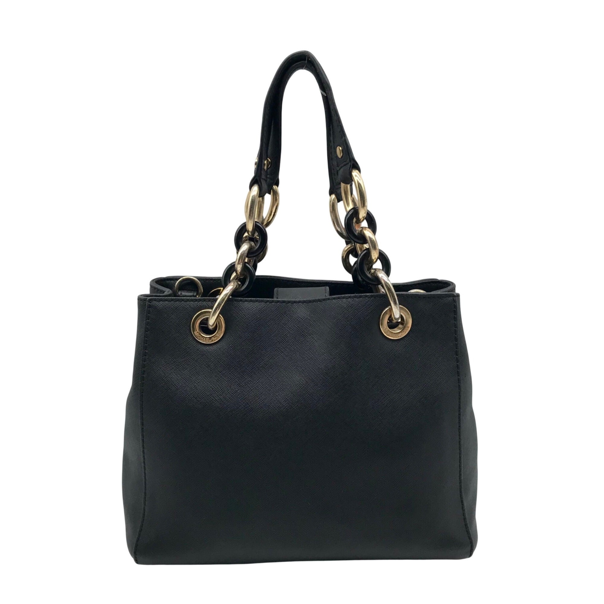 Michael Kors Black Saffiano Leather Cynthia Convertible Satchel Bag