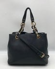 Michael Kors Black Saffiano Leather Cynthia Convertible Satchel Bag