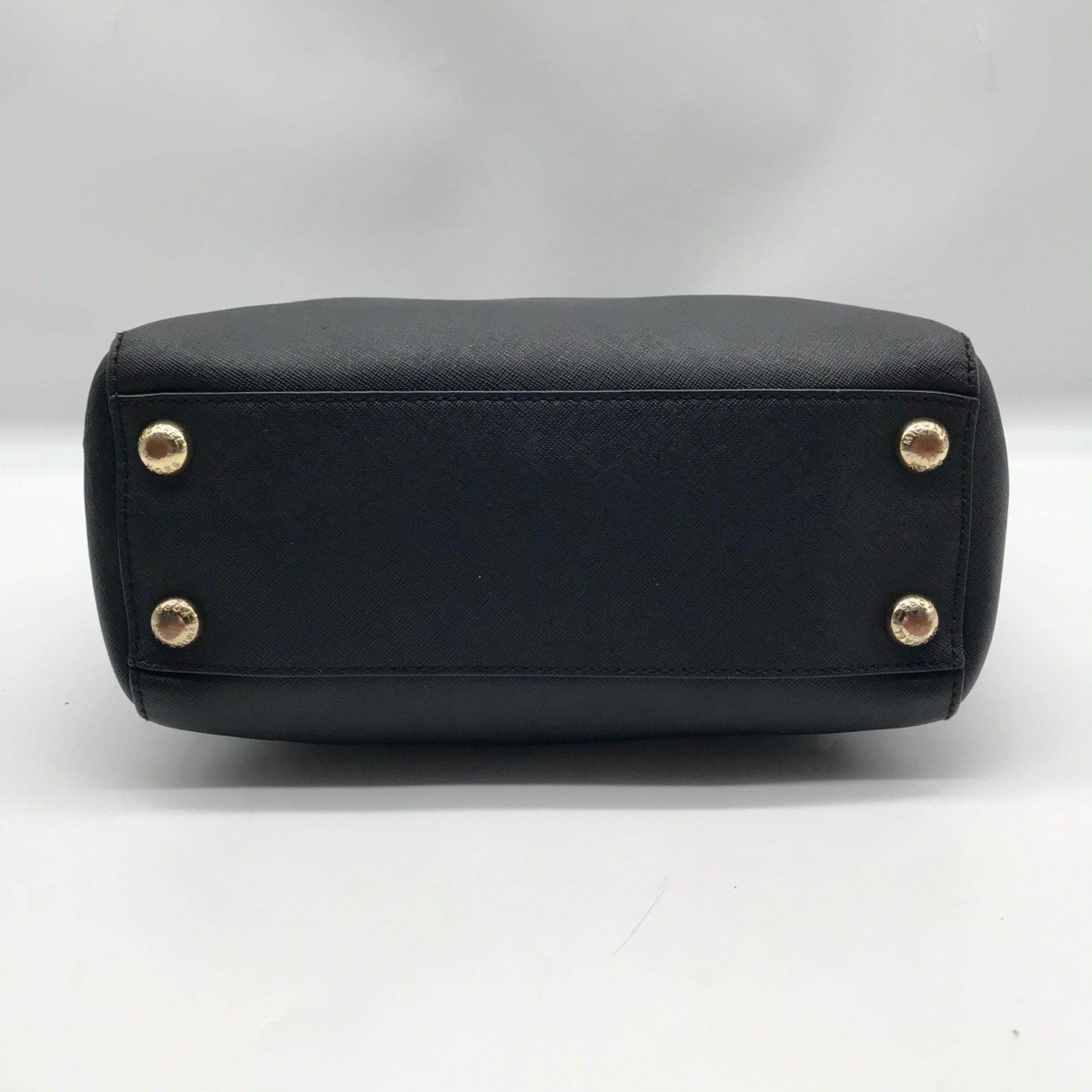 Michael Kors Black Saffiano Leather Cynthia Convertible Satchel Bag