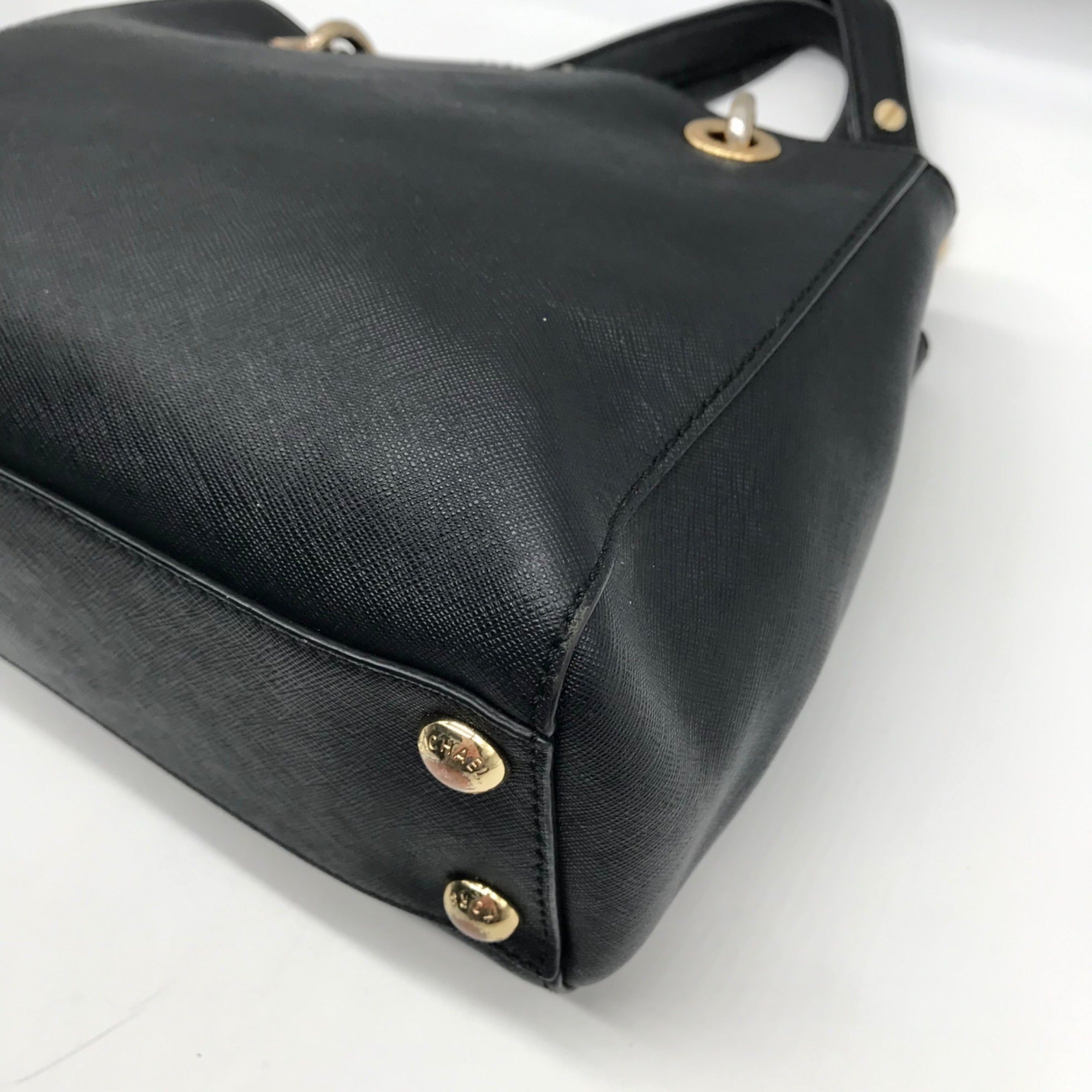 Michael Kors Black Saffiano Leather Cynthia Convertible Satchel Bag