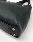 Michael Kors Black Saffiano Leather Cynthia Convertible Satchel Bag