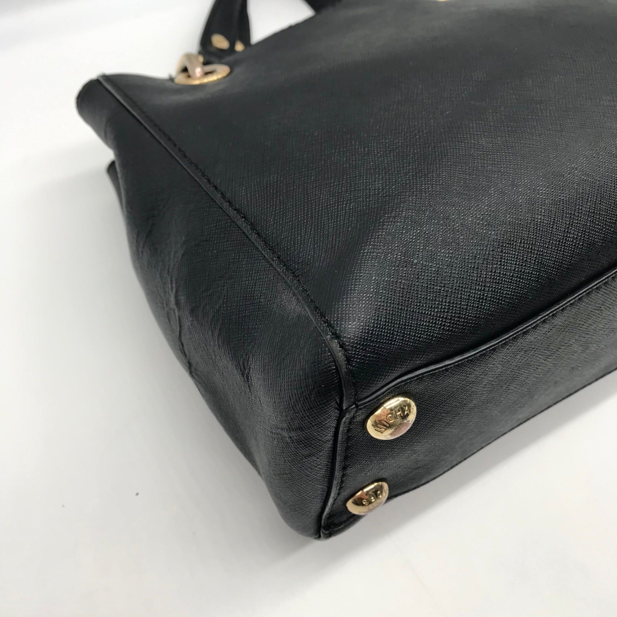 Michael Kors Black Saffiano Leather Cynthia Convertible Satchel Bag