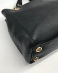 Michael Kors Black Saffiano Leather Cynthia Convertible Satchel Bag
