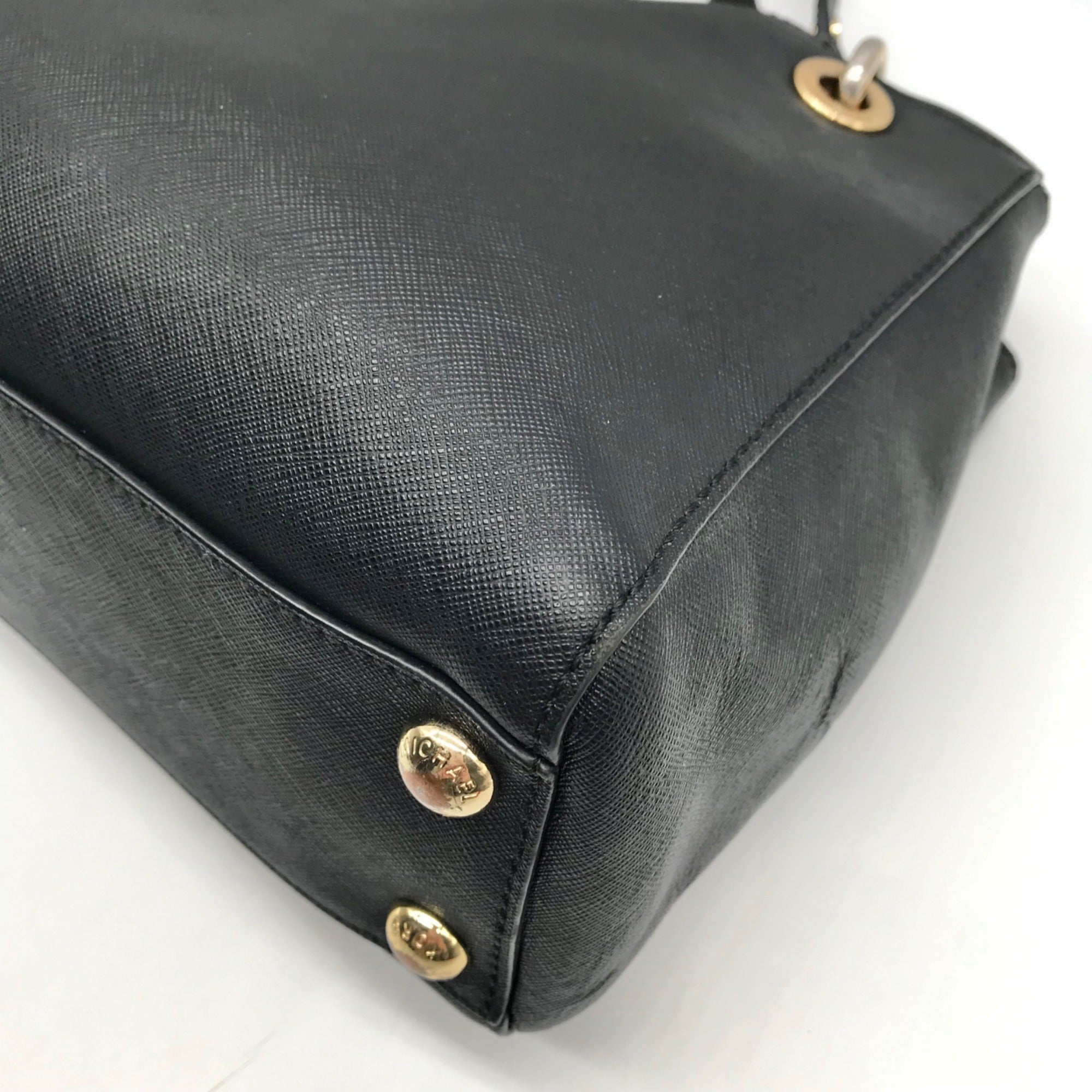 Michael Kors Black Saffiano Leather Cynthia Convertible Satchel Bag