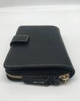 Dooney & Bourke Black Saffiano Leather Folding Zip Around Wallet