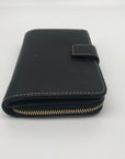 Dooney & Bourke Black Saffiano Leather Folding Zip Around Wallet