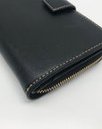 Dooney & Bourke Black Saffiano Leather Folding Zip Around Wallet