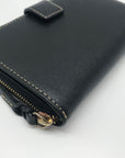 Dooney & Bourke Black Saffiano Leather Folding Zip Around Wallet