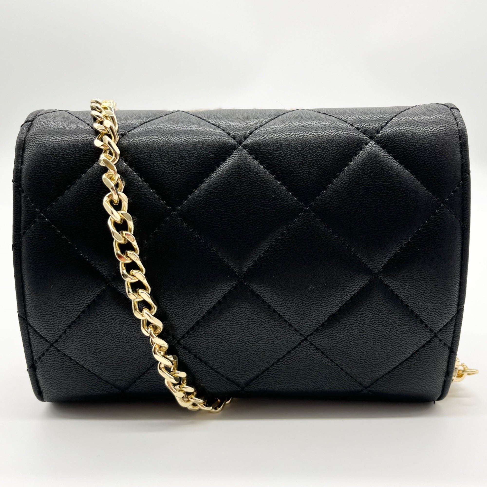 Steve Madden Black Quilted Crossbody Bag