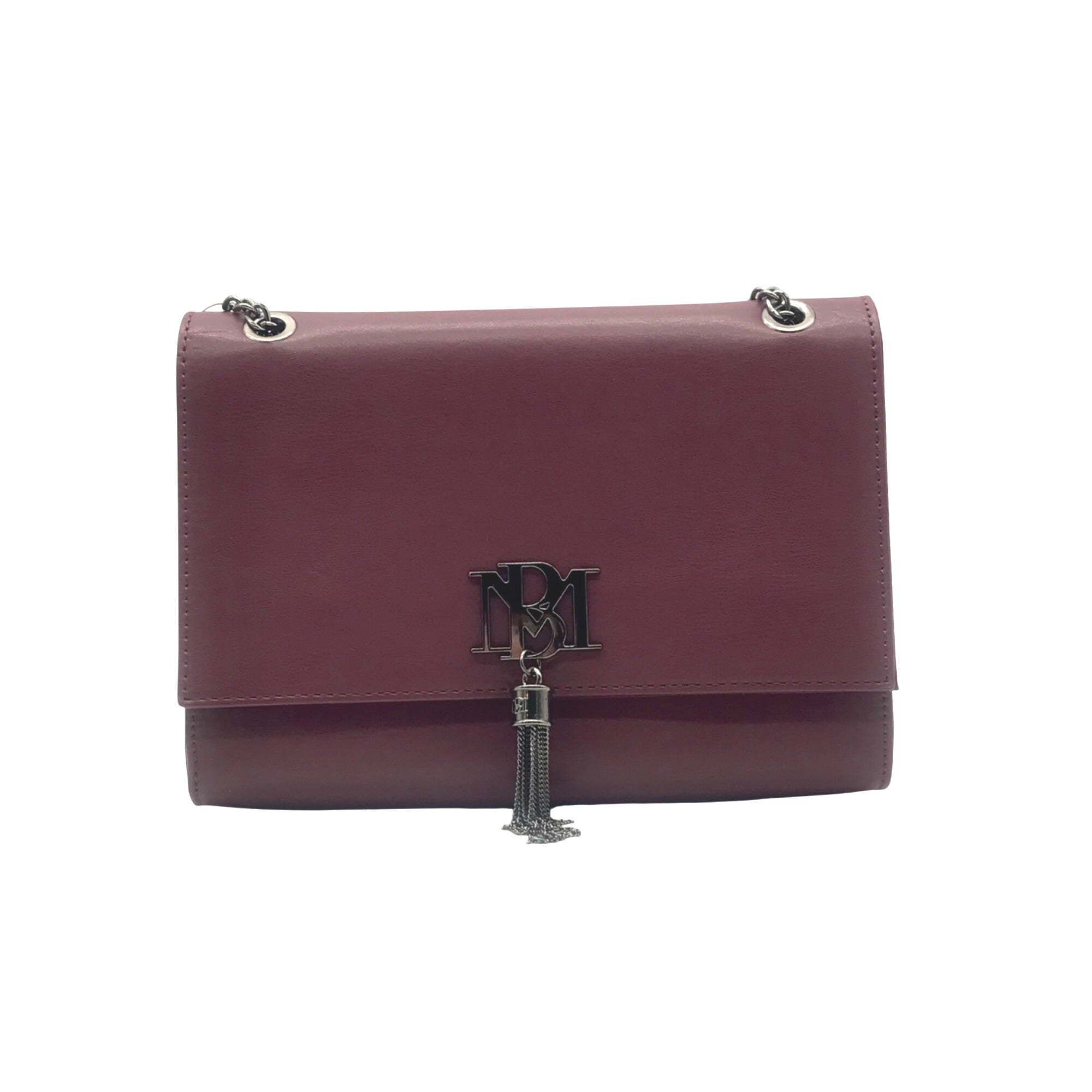 Badgley Mischka Burgundy Faux Leather Convertible Shoulder Bag