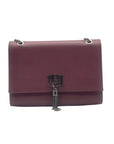 Badgley Mischka Burgundy Faux Leather Convertible Shoulder Bag
