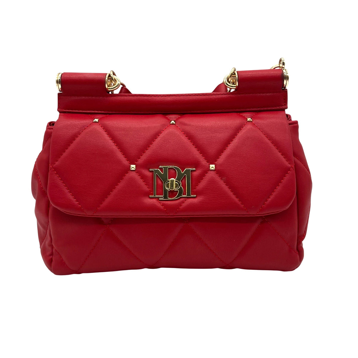 Badgley Mischka Red Faux Leather Convertible Crossbody